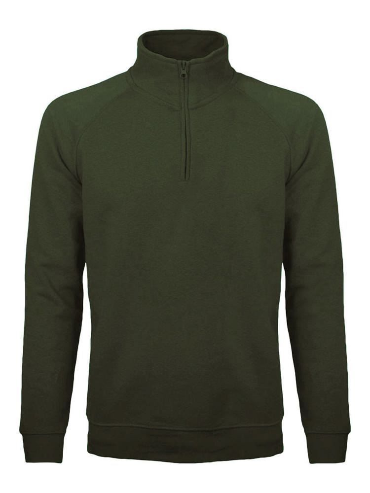 BS Sirio half zip sweater, 280 gr/m² - Olijfgroen (PMS 418C)