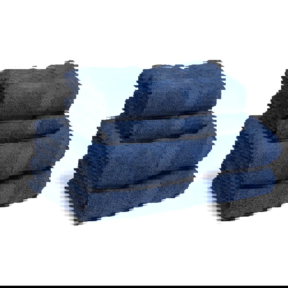 Lord Nelson Fairtrade handdoek 70x130cm set van 3 - donkerblauw