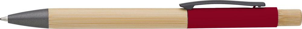 Balpen Anke | Bamboe | Aluminium - Rood