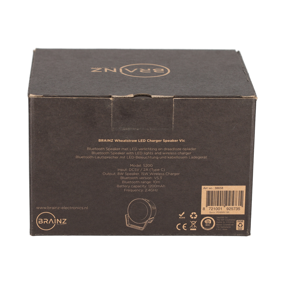 BRAINZ LED Charger Speaker Vic Wheatstraw Zwart