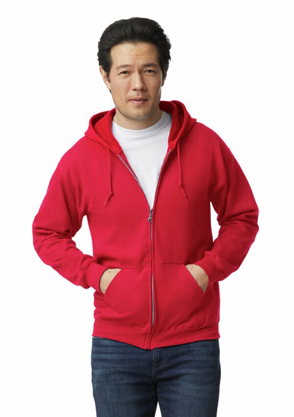 Gildan Heavy Blend Full Zip Hooded Sweater - 40 Red