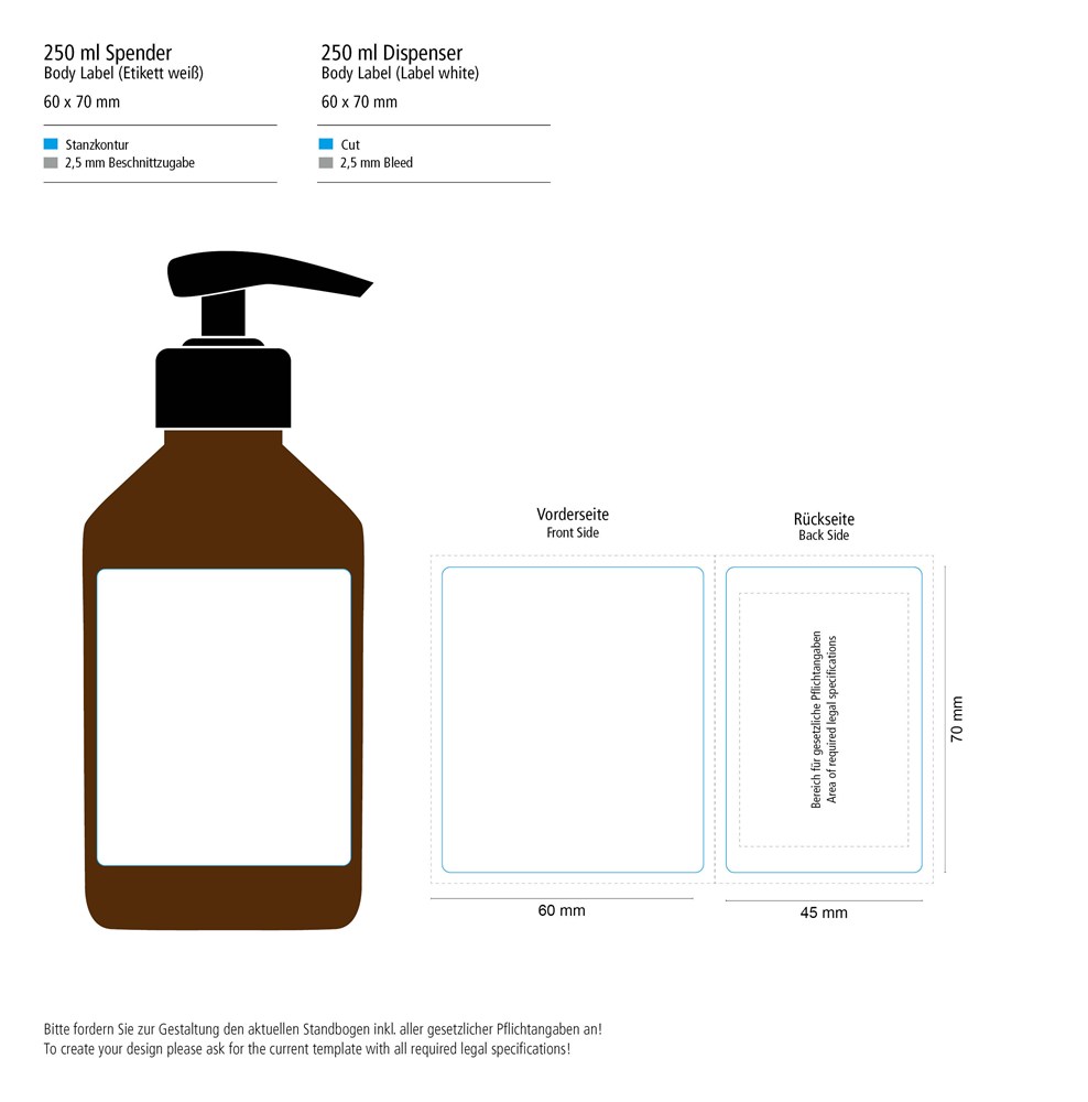 Handreinigingsgel, 250 ml, Body Label (R-PET)