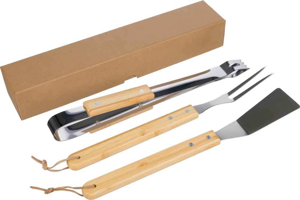 Barbecueset Kaitlyn | Rvs | 3 st | Houten handvatten
