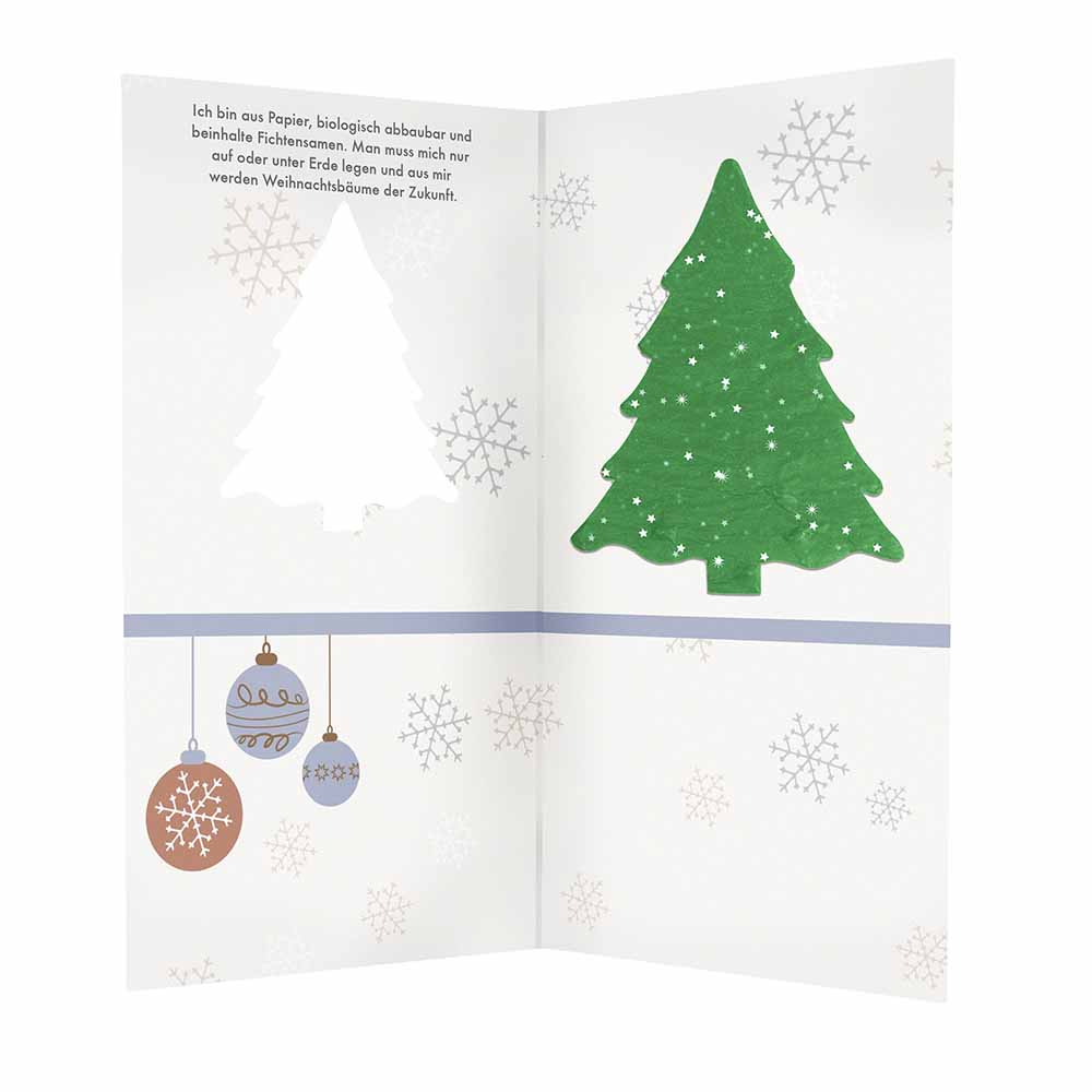 Kerstkaart met kerstboom groeipapier standaardmotief