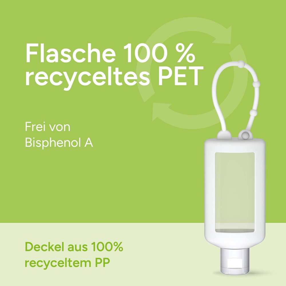 Handreinigingsgel, Bumper 50 ml, wit, Body Label (R-PET)