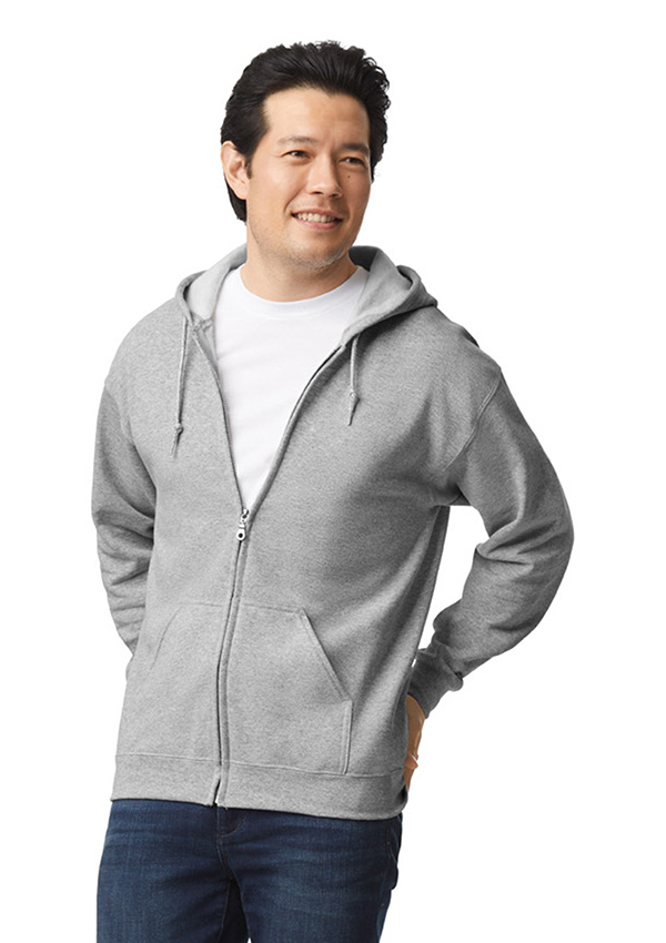 Gildan Heavy Blend Full Zip Hooded Sweater - 95 Sport Grey
