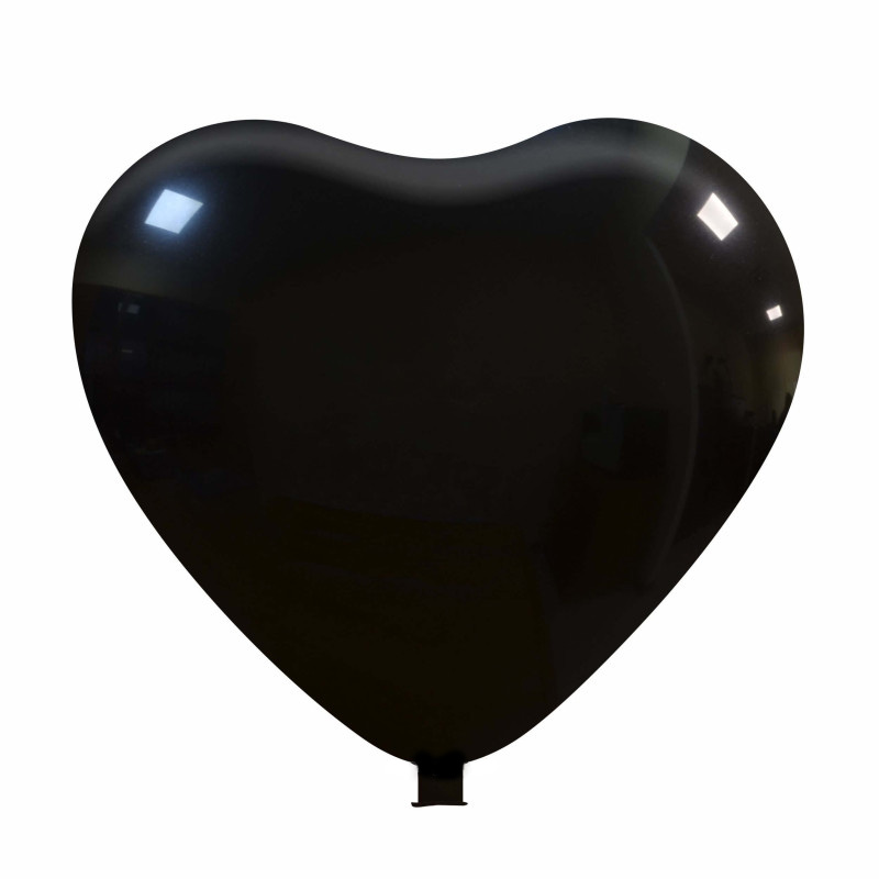 Reuzenballonnen bedrukt hartvorm - Ø 65 cm / omvang 170 cm / 25 inch - Zwart (17)