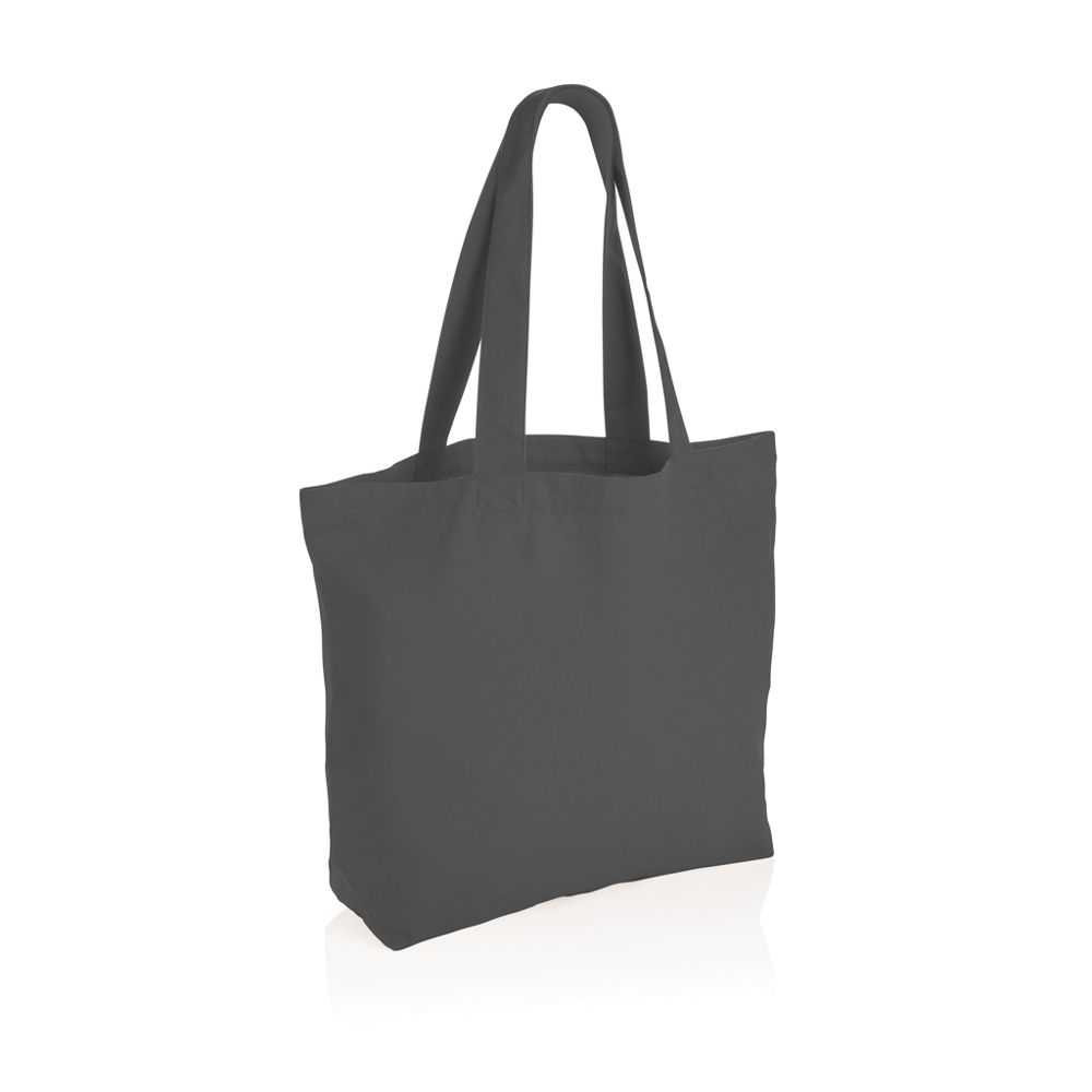 Impact Aware™ re-canvas shopper met vakje 240gsm ongeverfd - antraciet (± PMS Cool Grey 11)