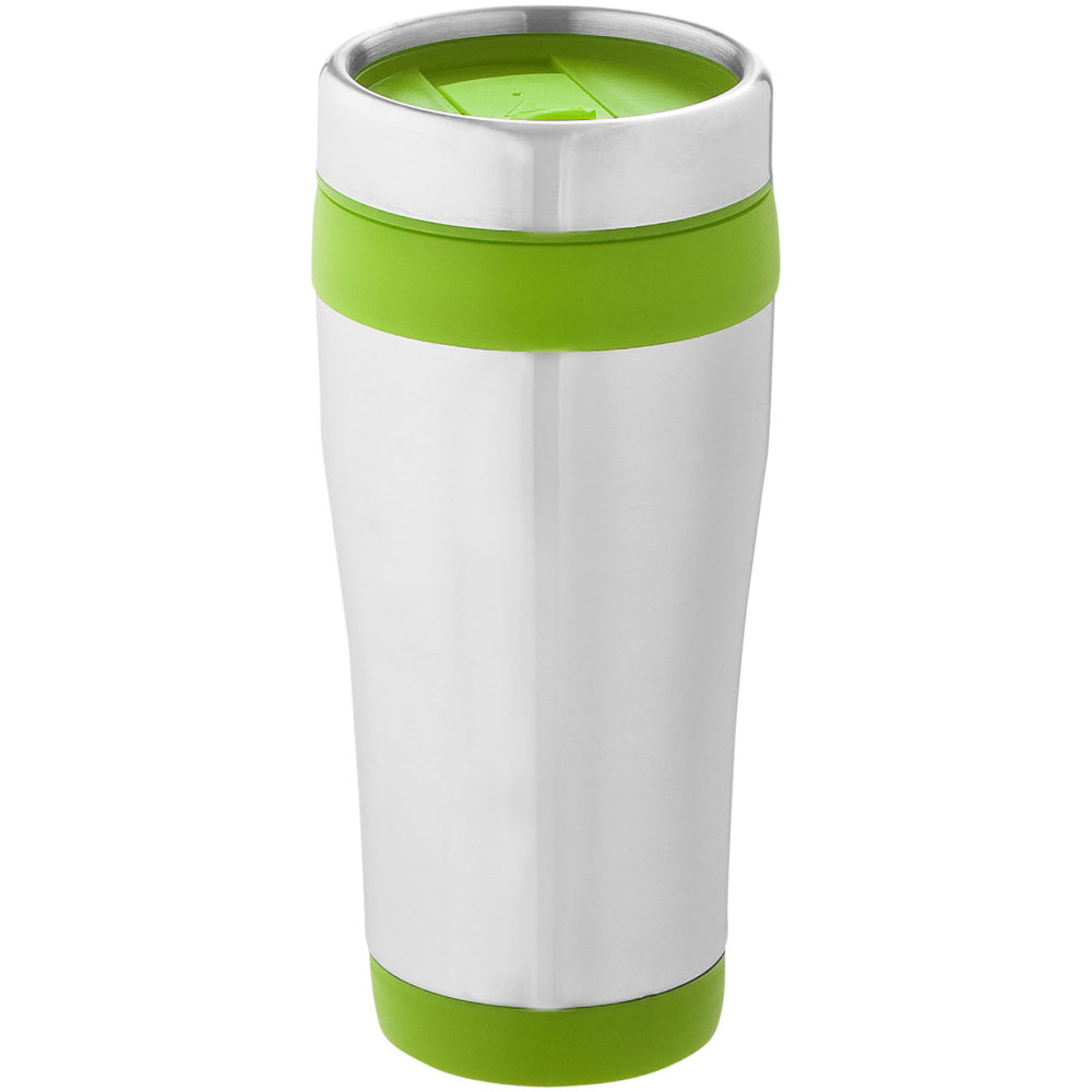 Elwood 410 ml geïsoleerde thermosbeker - Zilver, Limegroen