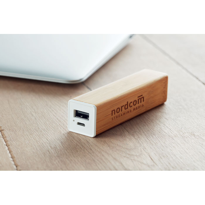 POWERBAM - 2200 mAh Bamboe powerbank