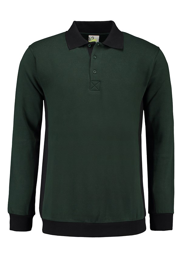 Lemon & Soda Workwear Contrast Polosweater - Forest Green/BK