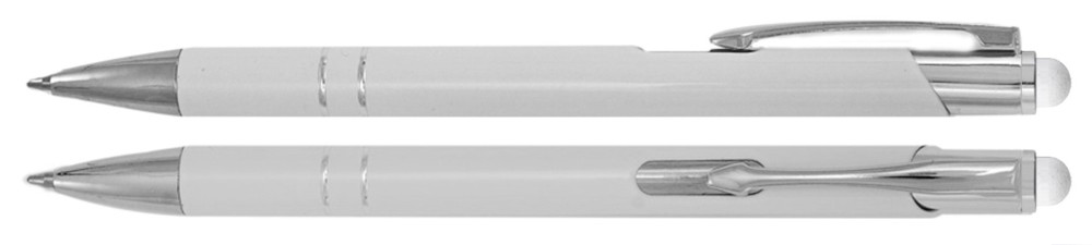 Aluminium touch-stylus balpen Marseille - Wit