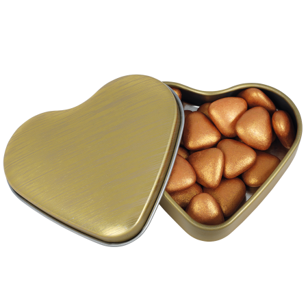 Hart blik standaard gevuld vruchtenhartjes - Goud