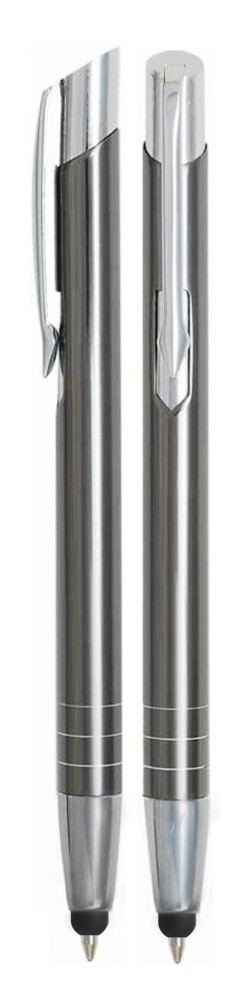 Aluminium touch-stylus balpen Tours - Antraciet