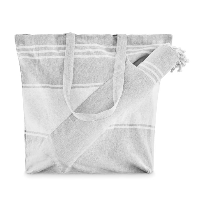 HUMMUM - Strandtas hamamdoek 50X14X38cm - Grijs