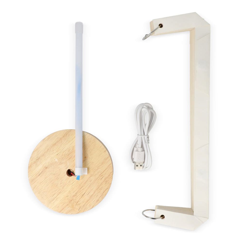 Coollux vouwbare papieren LED lamp Aurora Tall op houten voet, 32cm