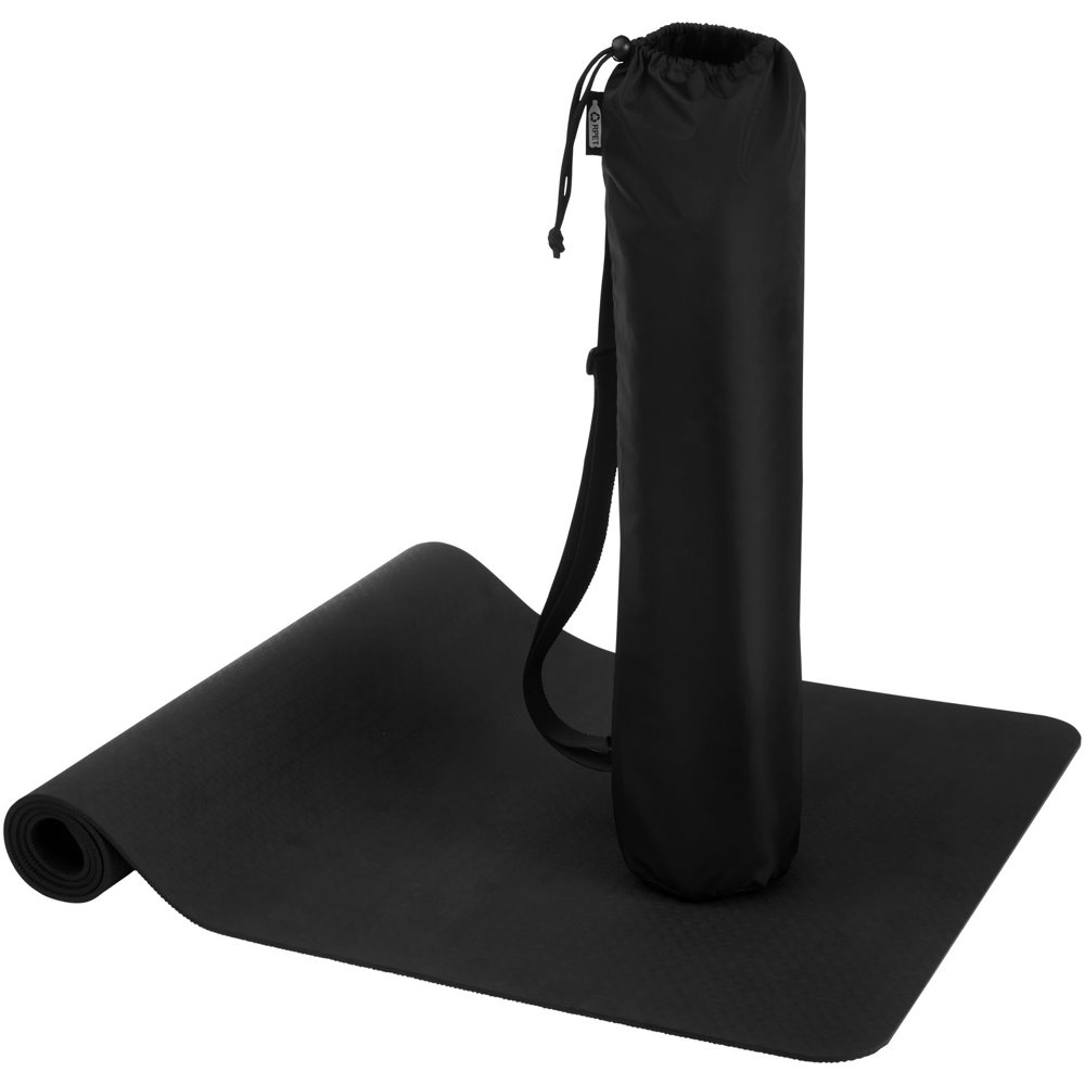 Virabha yogamat van gerecycled TPE - Zwart