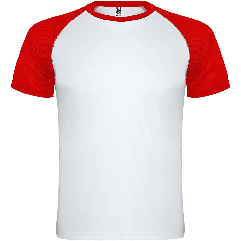 Indianapolis 140 g/m² unisex sportshirt met korte mouwen - Wit, Rood