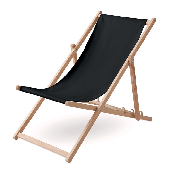 HONOPU - Houten strandstoel - Zwart