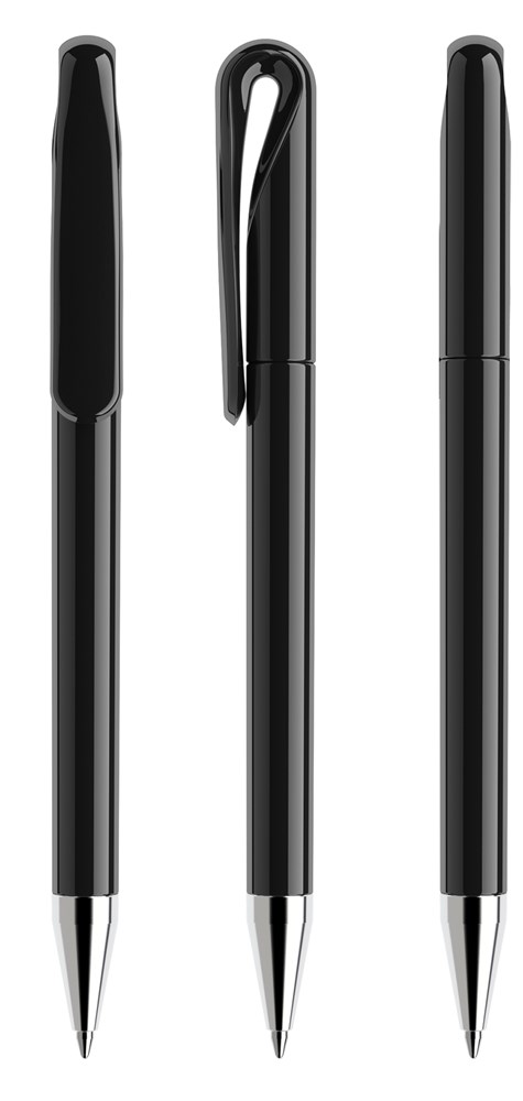 Prodir DS1TPC Polished with Chrome Metal Nose-Cone - Black polished