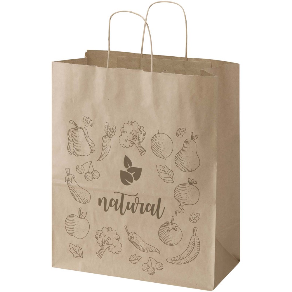 Kraft papieren tas 80–90 g/m² met gedraaide handvatten – 32 x 17 x 39 cm - Kraftbruin