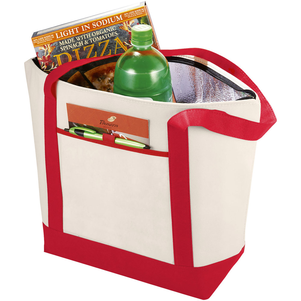 Lighthouse non woven koeltas 21L - Natuur, Rood