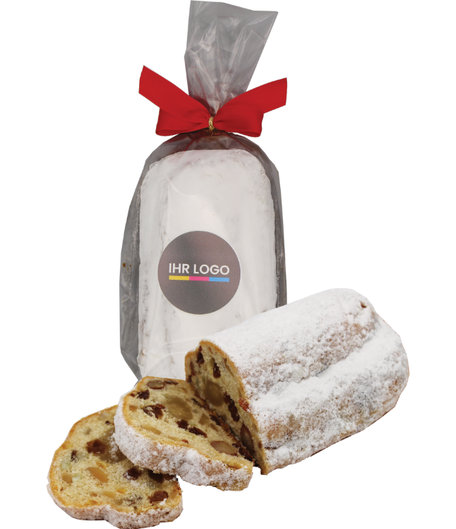Kerststol 250gr. met bedrukte sticker