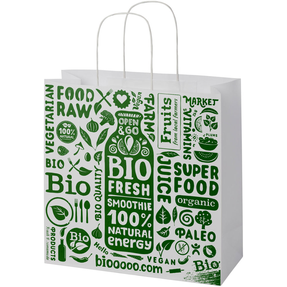 Papieren tas 120 g/m2 gemaakt van kraftpapier met gedraaide handgrepen - 31 x 12 x 31 cm
