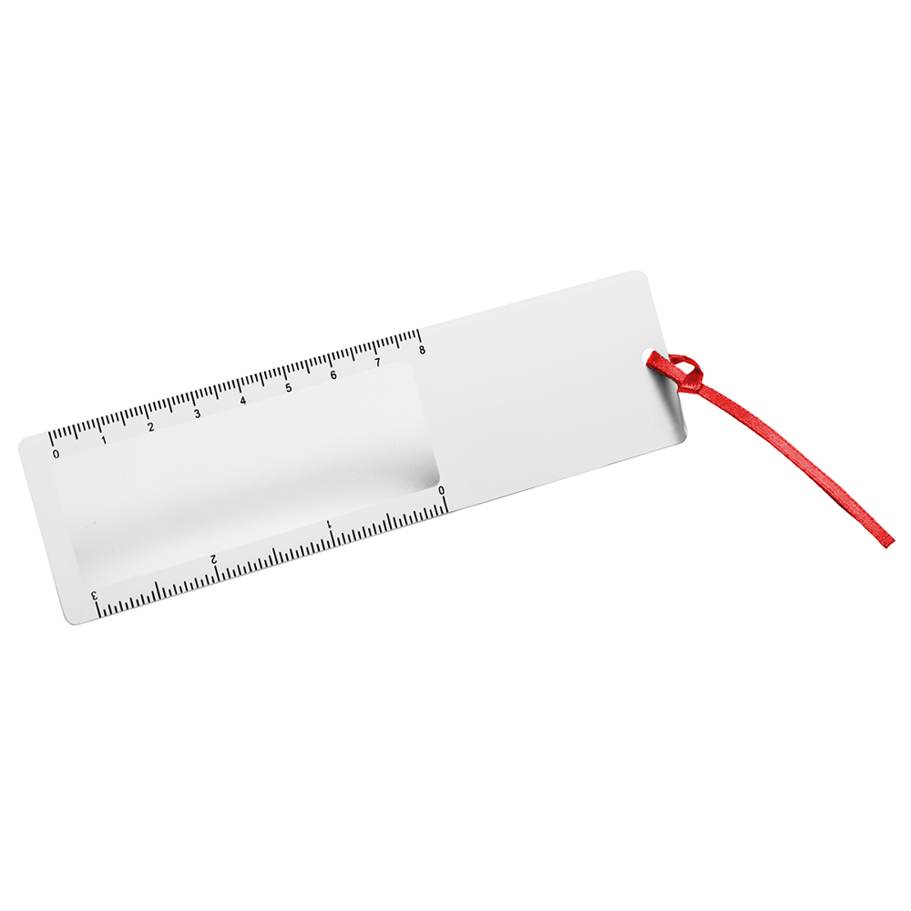 Boekenlegger met loep - wit/rood