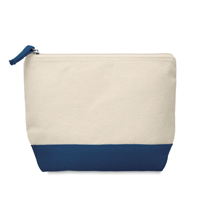 KLEUREN - 2-Kleurige katoenen toilettas - Blauw