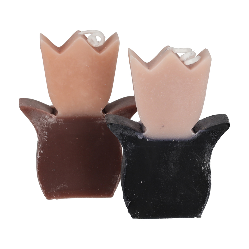 JENS Living Tulp Kaarsen Taupe/Zwart /2