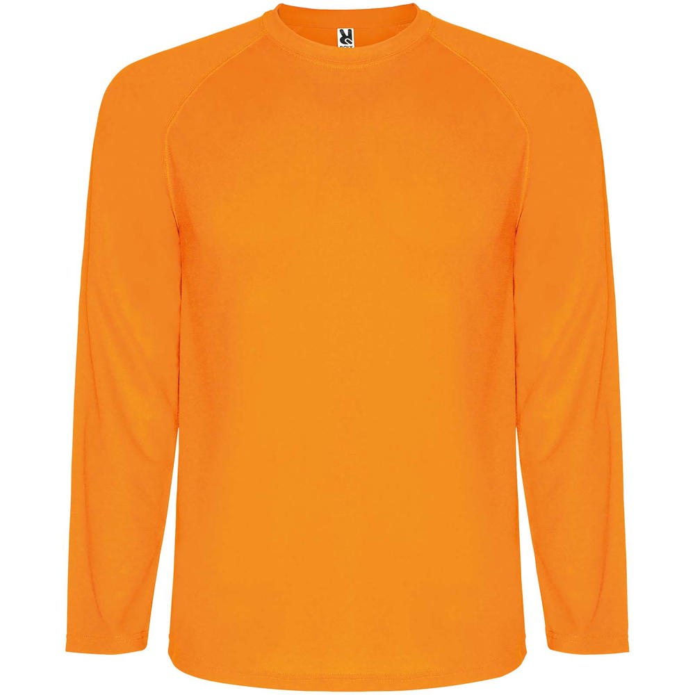 Montecarlo 150 g/m² kinder sport t-shirt lange mouw - Fluor oranje