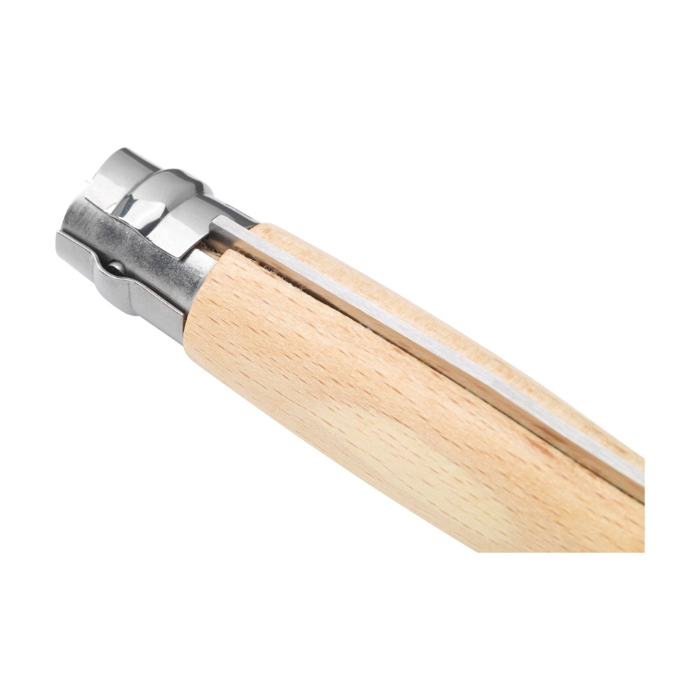 Opinel Inox No 08 Natural zakmes in een riemetui