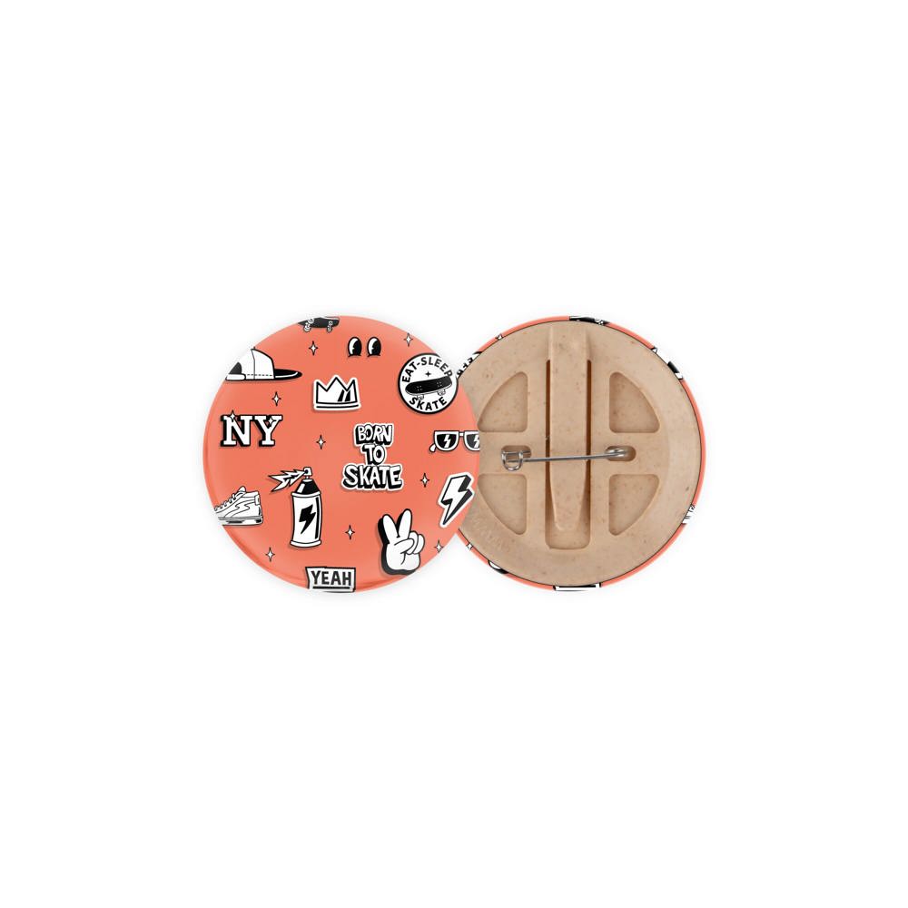 Bio-button 56mm met dubbel gezekerde speld