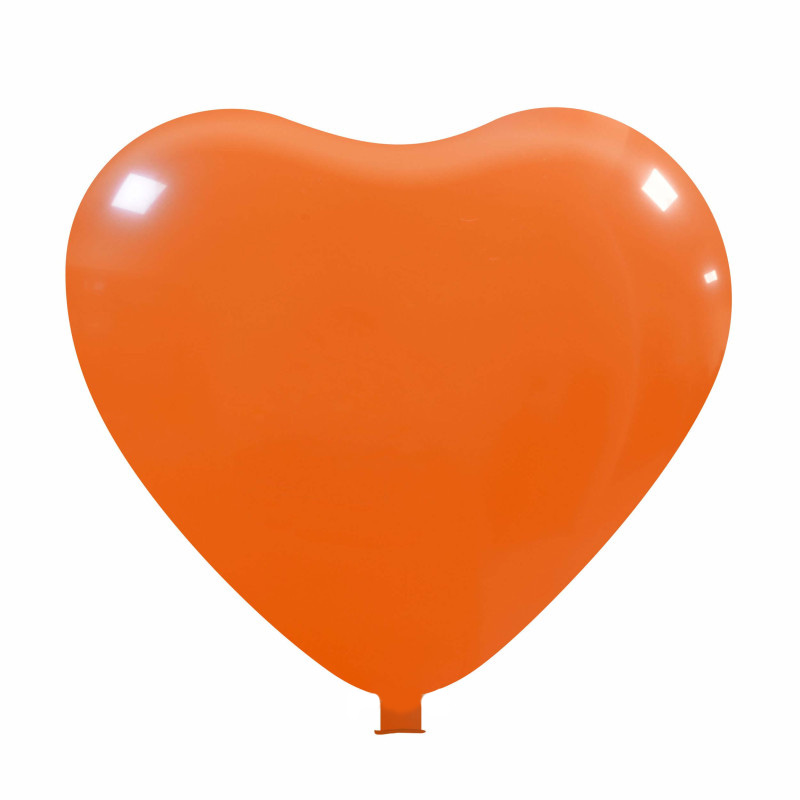 Reuzenballonnen bedrukt hartvorm - Ø 65 cm / omvang 170 cm / 25 inch - Oranje (05)