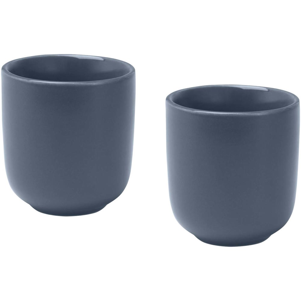 Male keramische espressokopjes van 90 ml met matte afwerking, set van 2 - Hale blauw