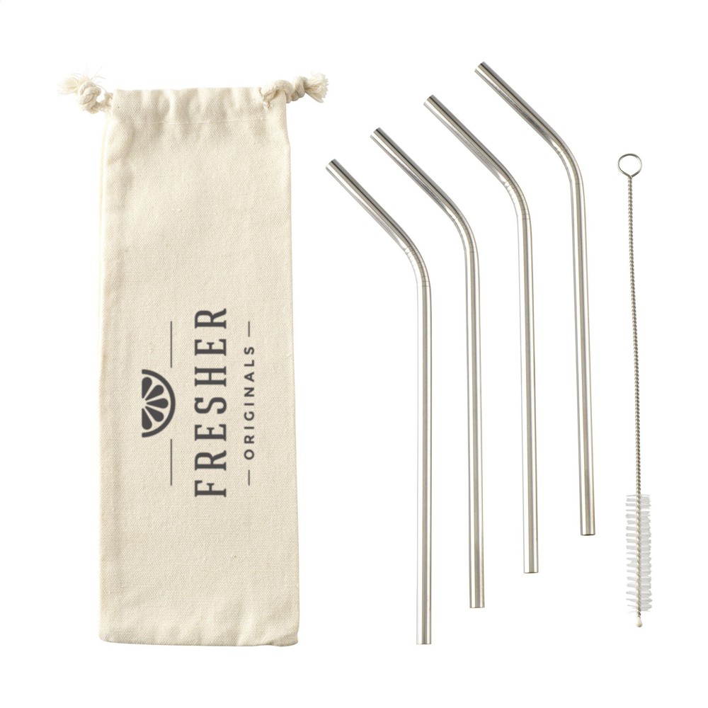 Reusable 4 pieces Straw Set RVS rietjes