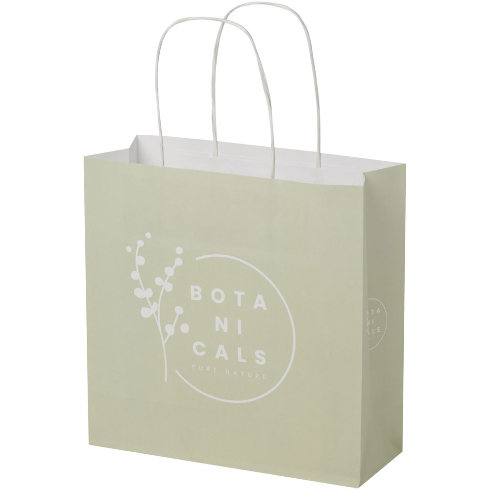Papieren tas 120 g/m2 gemaakt van kraftpapier met gedraaide handgrepen - 24 x 9 x 24 cm