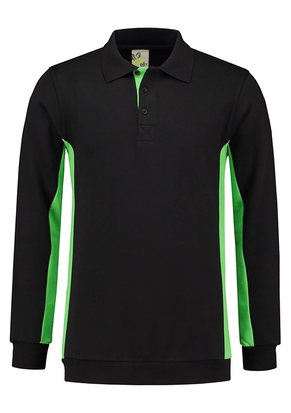 Lemon & Soda Workwear Contrast Polosweater - Black/LM