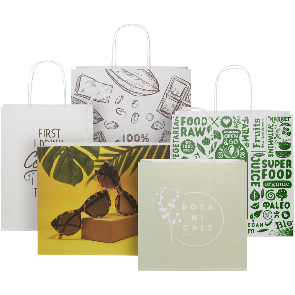 Papieren tas 120 g/m2 gemaakt van kraftpapier met gedraaide handgrepen - 24 x 9 x 24 cm