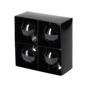 JENS Living Glitter Kerstballen Zwart /4