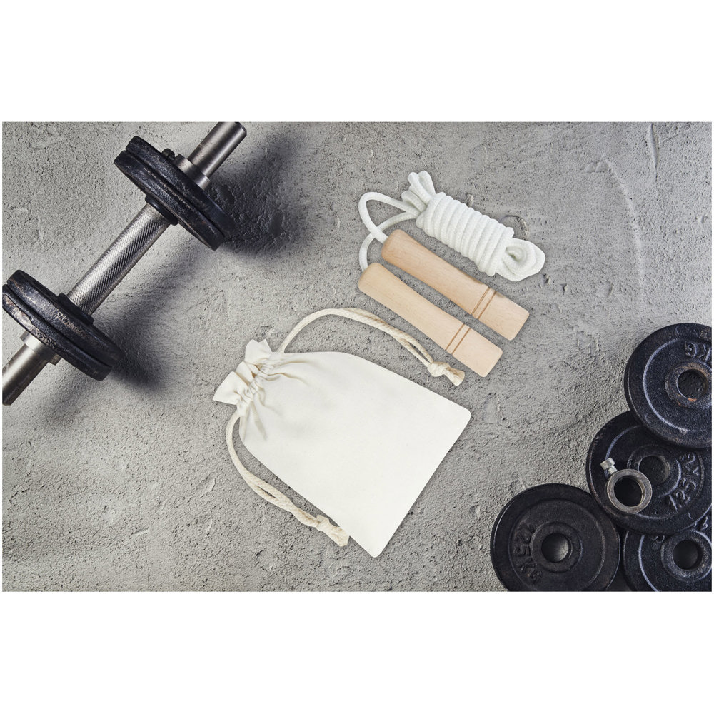 Denise houten springtouw in een katoenen zak