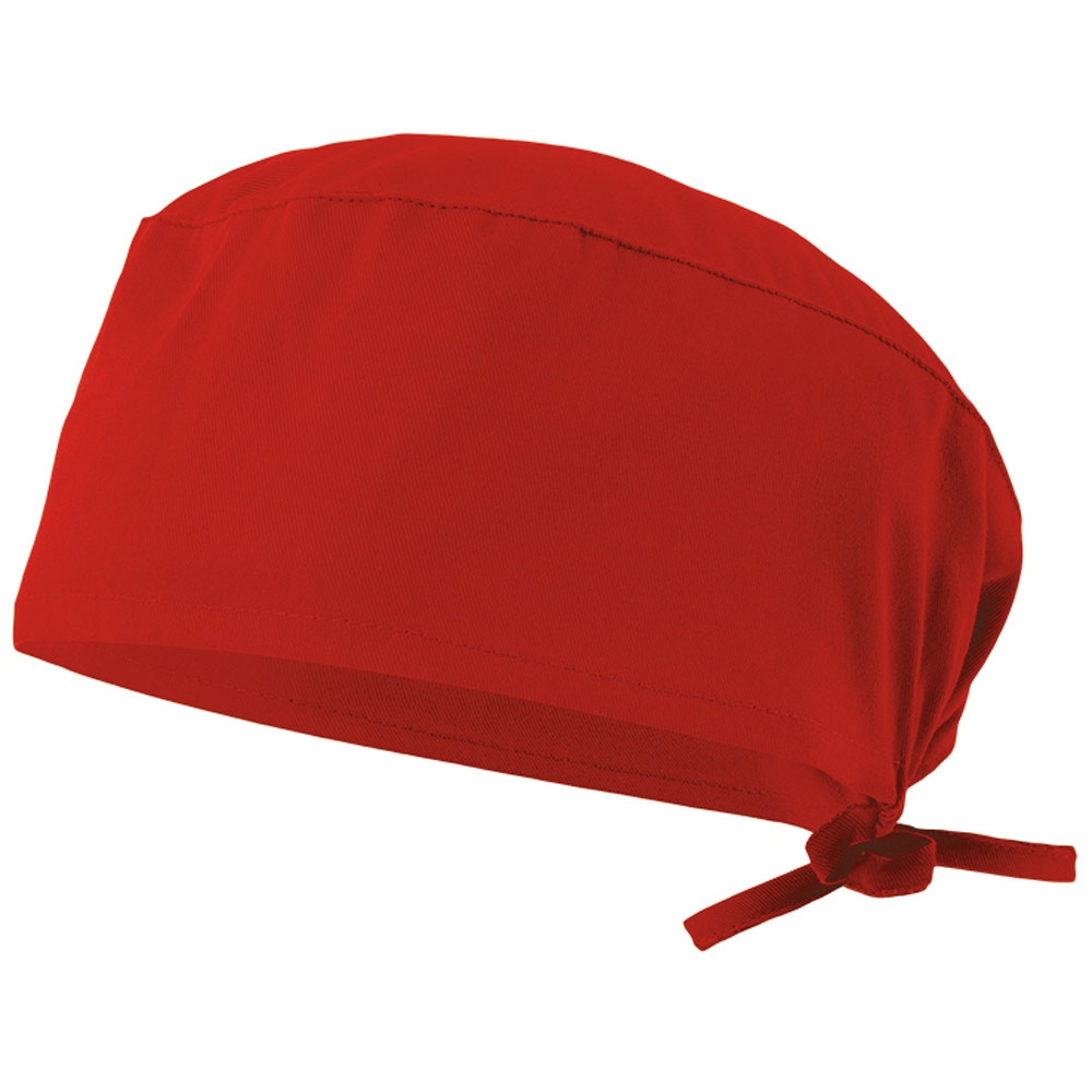 VL ENLIL. Sanitaire keperstof muts (190g/m²), van katoen (35%) en polyester (65%) - Rood