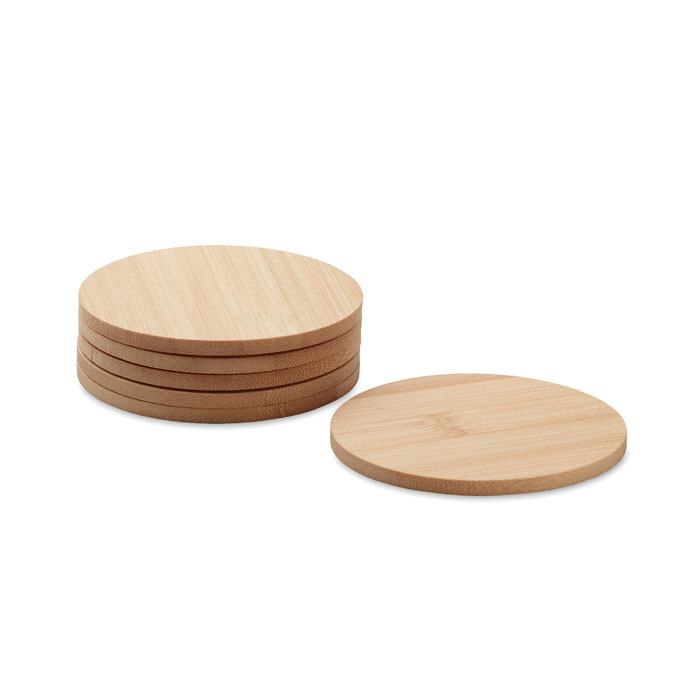 BAYIN SET - Set van 6 bamboe onderzetters