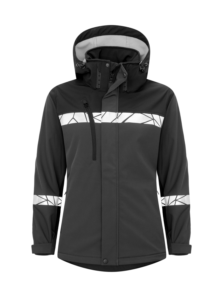 7417 SOFTSHELL JAS DAMES - grijs/zwart