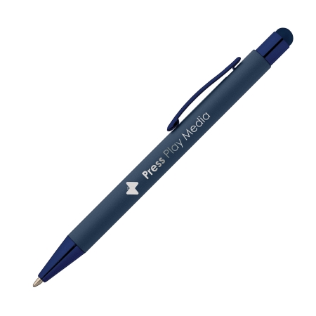 SUNDA Stylus balpen soft touch - Donkerblauw