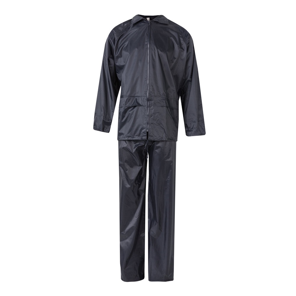 VL SEDNA. Regenpak (225g/m²), tweedelig van polyester (100%) met PVC-coating - Blauw