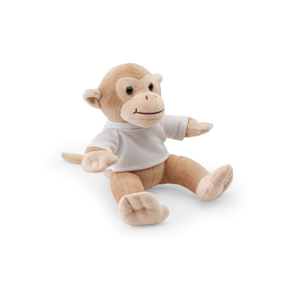 MONKY. Knuffel in de vorm van een aap met t-shirt