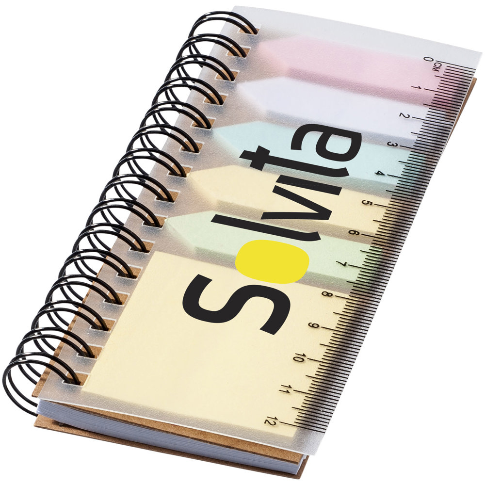 Spinner notitieboek met gekleurde sticky notes