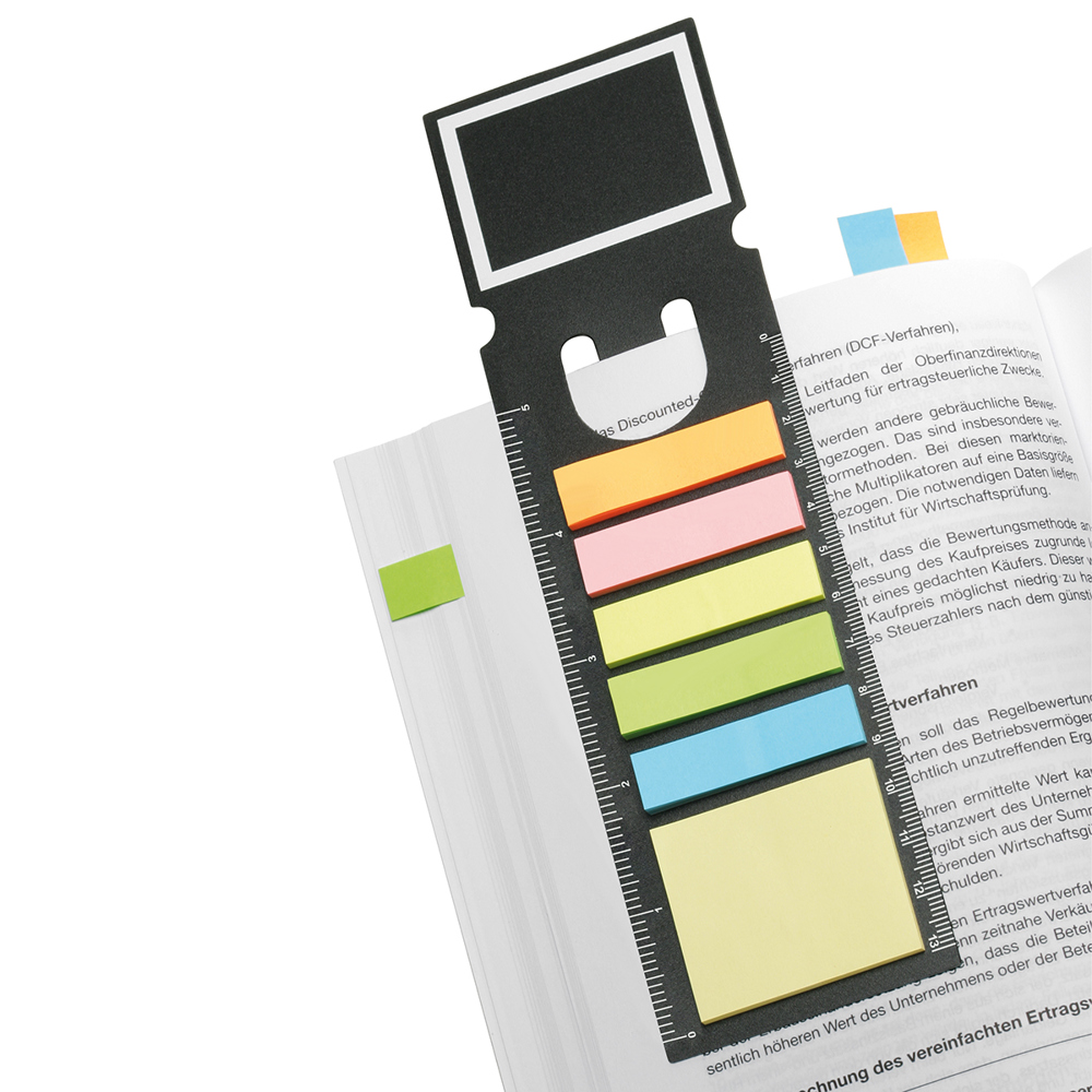 Zelfklevende memoblaadjes met boekenlegger